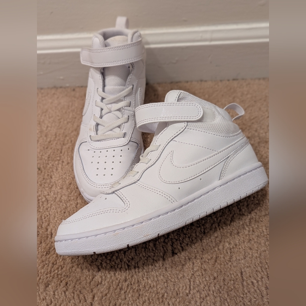 Nike Kids All-White High-Top Sneakers